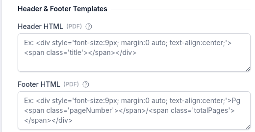 header & footer templates